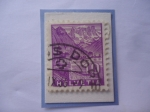 Stamps Switzerland -  Castillo Chillon y Montañas  dents du Midi - Alpes Suizo