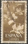 Sellos de Africa - Marruecos -  Sahara - flor anabasis articulata