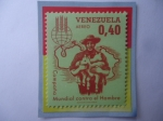 Stamps Venezuela -  Campaña Mundial Contra el Hambre- Productor- Mapa- Emblema.