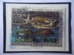 Sellos de America - Venezuela -   La Danta (Tapirus trrestris)-Sobretasa de Bs 0,25 sobre Bs 150, año 1965