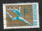Stamps Russia -  3388 - Olimpiadas de Mexico, gimnasia femenina