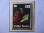 Stamps : Africa : Rwanda :  Rembrandt (1606-1669) Pintor Neerlandés-Oleo: Madre del Pintor-Sello de 00