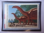 Stamps United States -  Brontosaurus - Serie: Animales Prehistóricos.