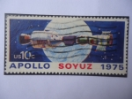Stamps United States -  Apollo Soyuz - Planeta Tierra - Sello de 10 Centavos USA, año 1975