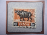 Stamps Kenya -  Kenia- Búfalo Áfricano (Syncerus caffer)- Fauna Áfricana- selllo de 50 Céntimos keniano.