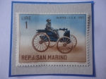 Sellos de Europa - San Marino -  Rep. di San Marino- Duryea 1892-Primer Automóvil a gasolina de Estados Unidos