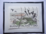 Stamps Finland -  Razorbil (Arca torda)- Parque Este, Golfo de Finlandia- Sello de 1,80 mK-Marco Filandés, año 1983