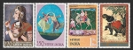 Stamps India -  577 a 580 - Pinturas Miniaturas Indias