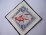 Stamps Russia -  URSS-Helicóptero MI-1- Sociedad voluntaria en apoyo de la Fuerza Militar