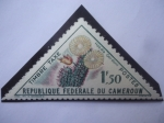 Stamps Cameroon -  Hoodia Gordonii- Serie:Flores 1963- Sello de 1,50 FCFA-Franco de África Central,año 1963