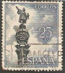 Stamps Spain -  1643 - Monumento a Colón en Barcelona