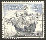 Stamps Spain -  1601 - Homenaje a la Marina Española, Nao Santa María
