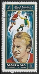 Stamps United Arab Emirates -  Football de playa - Denis Law (*1940),