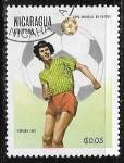 Stamps Nicaragua -  Fifa - Copa de España 1982 - Footballplayer