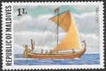 Sellos de Asia - Maldivas -  barcos
