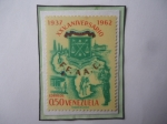 Stamps Venezuela -  XXV Aniversario de la FF.AA.C. (1937-1962)- Mapa de Venezuela-Escudo de Armas