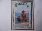 Stamps Venezuela -  Año Internacional del Niño - Emblema - Puente sobre el Lago de Maracaibo.