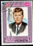 Stamps Yemen -  Año Derechos Humanos:Kennedy