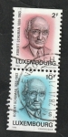 Stamps : Europe : Luxembourg :  1106 y 1107 - Centº del nacimiento de Robert Schuman