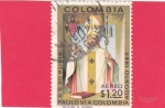 Sellos de America - Colombia -  visita de S,S. Pablo VI a Colombia