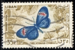 Stamps Lebanon -  Mariposas : Heliconius cyrbia