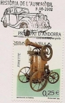 Stamps Andorra -  Historia del Automóvil - Pinette,  precursor del automóvil