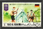 Stamps United Arab Emirates -  11  RAS AL KHAIMA 11 boy scouts