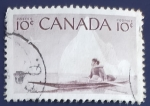 Stamps : America : Canada :  Inuk en piragua