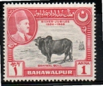 Stamps : Asia : Pakistan :  6  BAHAWALPUR  Sahiwal Bull