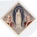 Stamps France -  2  MONACO  Pio XII y Pio IX