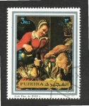 Stamps United Arab Emirates -  55  FUJEIRA  Ecole Flam. du XVII s.
