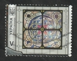Stamps Ukraine -  Vidriera de iglesia del antiguo Lvov