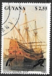 Sellos de America - Guyana -  barcos