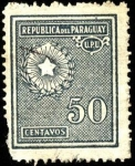Stamps : America : Paraguay :  Estrella de cinco puntas, palma y olivo del escudo.