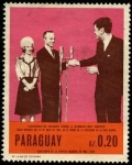 Stamps America - Paraguay -  Centenario de la epopeya nacional de 1864 - 1870. Felicitaciones de John KENNEDY al astronauta Scott