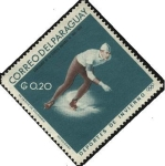 Stamps : America : Paraguay :  Centenario de la epopeya nacional de 1864 - 1870. Deportes de invierno.