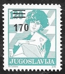 Stamps : Europe : Yugoslavia :  2197 - Correos, Mujer con una carta