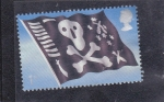Sellos de Europa - Reino Unido -  bandera pirata