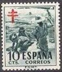 Stamps Spain -  ESPAÑA 1951 1104 Sello Nuevo Pro tuberculosos Sorolla Yvert825