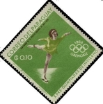 Stamps Paraguay -  Pre-olimpíadas de invierno de Grenoble.