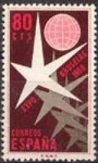 Stamps Spain -  ESPAÑA 1958 1220 Sello Nuevo Exposición Bruselas Emblema 80c Yv911 c/s charnela