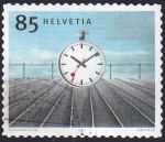 Stamps Switzerland -  Reloj de estación