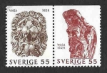 Stamps Sweden -  828-829 - Tallas de Madera
