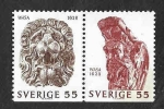 Sellos de Europa - Suecia -  828-829 - Tallas de Madera
