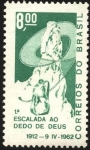 Stamps Brazil -  50 años de la primera escalada a la montaña 'EL DEDO DE DIOS'.