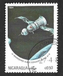 Sellos de America - Nicaragua -  1344 - XV Aniversario del Vuelo Soyuz 