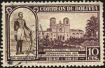 Stamps Bolivia -  Centenario del departamento Del Beni. General José Ballivián, plaza y catedral Trinidad.