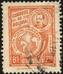 Stamps Bolivia -  75 aniversario de la UPU, presidente Gregorio Pacheco.