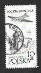Stamps : Europe : Poland :  C47 - Avión Sobre las Ruinas del Castillo de Liwa 