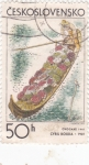 Sellos de Europa - Checoslovaquia -  Barcaza del productor de frutas, de Cyril Bouda (1941)